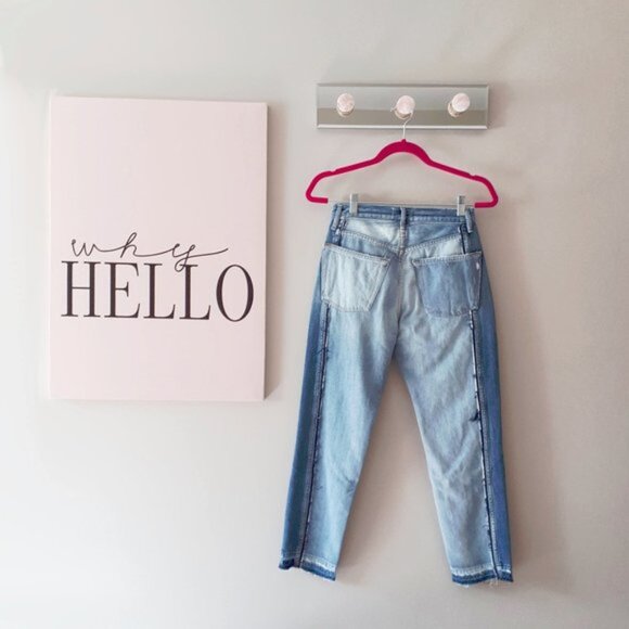 NWT Frame denim patch high rise denim jeans Sz 24 - Picture 6 of 6